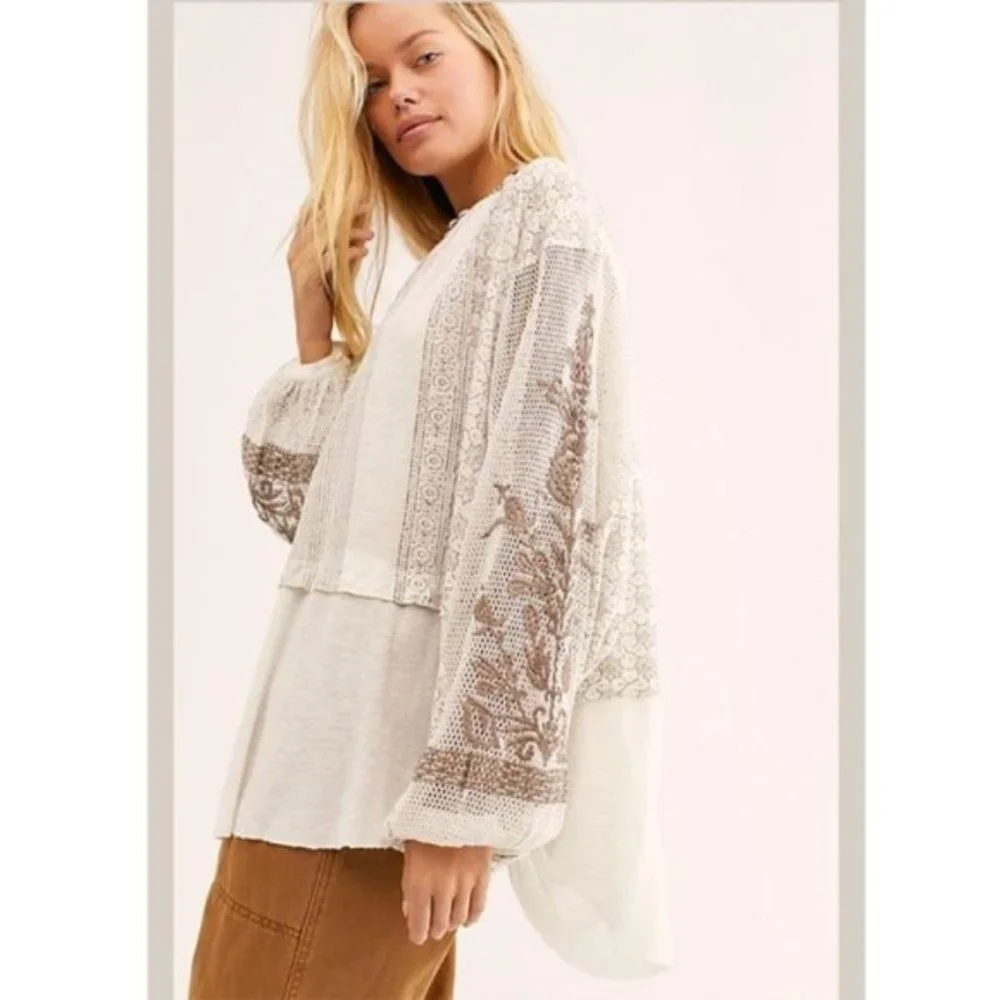 Free People Boho Indigo Dreams Tunic S/M NWT - Picture 4 of 11